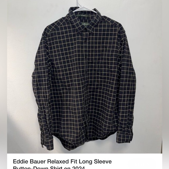 🩶🖤EDDIE BOWER PLAID BUTTON DOWN LONG SLEEVE SHIRT 👕🌓🆕 NEW WITHOUT TAGS 🏷️ - Picture 3 of 6